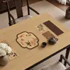 Novo Tapete de Mesa Estilo Nacional Chinês À Prova de Óleo Impermeável Sem Lavagem Isolamento Térmico Couro Mesa de Centro Toalha de Mesa Mesa de Jantar Bancada Tapete Protetor