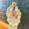 Colgante de Cadena de Cristal con Lazo Pequeño Cadena de Mano Llavero Encanto Cadena de Teléfono con Cuentas Accesorio para Bolso Regalo Pequeño