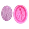 Nuevo ángel de piso en relieve con colgante de agujero coche aromaterapia fragancia sólida coche colgante molde de silicona de yeso para pastel