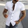 Camisas de Manga Corta para Hombre de Comercio Exterior Transfronterizo Verano Casual Color Puro Tendencia Juvenil Deportes Delgadas Camisas para Hombre