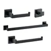 Rack de Armazenamento de Banheiro Popular Transfronteiriço em Aço Inoxidável Conjunto de Cinco Peças Suporte para Toalhas e Papel Higiênico Gancho Conjunto de Racks de Armazenamento Quadrados