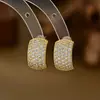 Brincos de Zircônia com Pino de Prata S925 Design da Moda Coreana para Mulheres Exquisitos Estilo para o Dia a Dia Joias de Orelha Geométricas Brincos de Luxo Acessíveis
