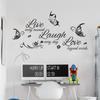 Pegatinas de pared con diseño de mariposas y proverbios inspiradores en inglés creativos, para sala de estar, entrada, sofá, fondo, papel tapiz decorativo, autoadhesivo y extraíble.