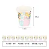 Decoración de Fiesta Temática New Girl Siete Princesas Ambiente Montaje Plato de Papel Vaso de Papel Mantel Set de Vajilla Desechable