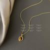 Cadena de clavícula con piedra de ojo de tigre natural retro para mujer, collar apilado de nicho de lujo ligero, cadena de suéter, nuevo y popular 2024