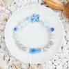 Pulsera de cerámica de Jingdezhen, nueva y que no se decolora, para estudiantes mujeres, pulsera de cuentas de estilo antiguo, pulsera de cerámica fresca y moderna