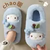 Pantuflas de Algodón con Gatitos de Dibujos Animados para Mujer, Invierno Interior Felpa Gruesa Cálidas Suela Suave Antideslizante Zapatos Cerrados de Algodón para Damas
