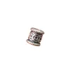 Plata pura s999 Moneda de Cobre Retro Agujero Grande Cuentas Separadas Cuentas Cubo Cuerda Trenzada para la Mano Pulsera Collar Accesorios DIY Hechos a Mano