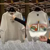 Inverno Novo Tendência Moda de Luxo Leve Personalidade Design Gola Redonda Moletom Masculino Solto High-End Versátil Top