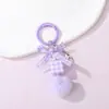 Llavero Cuadrado a Cuadros Cadena para Teléfono Cadena de Cuentas DIY Lazo Encanto Linda Colgante Decoración Colgante para Bolso de Cuentas