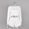 2026 Otoño e Invierno Nuevo Estilo Europeo y Americano Rosa Holgado de Punto Acanalado Manga Larga Shorts Pijama para Mujer Ropa de Casa Transfronteriza