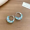Nuevos pendientes de estilo europeo y americano con aguja de plata y detalles de diamantes en forma de cruz C, pendientes de diseño único, modernos y versátiles para el uso diario