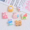 Mini Oso Jardín Lindo Dibujo Animado Hecho a Mano DIY Pegamento de Crema Resina Pequeños Accesorios Pasador Joyería Bolsa de Materiales
