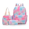 Mochila Escolar de Transferencia Térmica de Venta Caliente Transfronteriza Set de Tres Piezas para Estudiantes de Primaria y Secundaria Mochila de Viaje al Aire Libre Mochila Estampada para Niñas