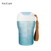 Taza Aislada Taic de Titanio Puro con Popote Luminoso de Doble Capa para Café para Mujeres, Alto Valor Estético, Lujo Ligero, Taza Portátil para Viaje