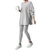 Conjunto Casual de Pantalón Largo con Capucha de Manga Larga para Mujer de Punto Acanalado, Otoño e Invierno, Transfronterizo de Amazon Europeo y Americano 2026