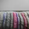 Atacado em Estoque Pelo Falso de Coelho com Efeito Descolorido, Pelúcia Longa Bicolor de Veludo PV para Materiais de Vestuário e Calçados