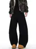 Nova Moda Primavera e Outono Retrô Americano Silhueta Sabre Jeans Casual Masculino Desconstruído Solto Perna Larga Calça Banana