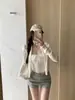 Camisola Branca Halter Colete de Verão Feminino com Bojo Laço Renda Interior Spice Girl Roupa Exterior Top