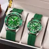 Reloj de cuarzo deportivo de moda para parejas transfronterizas, con diseño de fantasma de agua verde, informal, de silicona, para estudiantes, resistente al agua.