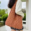 2023 Nueva Bolsa Especial de Amazon Bolso Tote Japonés y Coreano Bolso de Punto de Color Sólido Bolso Calado Bolso Tejido para Mujer