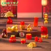 Micro-Paisagem Criativa Ano Novo Estilo Chinês Peixe Koi Saco da Sorte para Atrair Riqueza Decoração DIY Acessório de Pendurar Mini Ornamento de Mesa