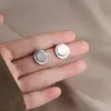 Pendientes Geométricos de Metal Cepillado de Doble Capa Estilo Frío Simple de Nicho Pendientes Transfronterizos Versátiles Pendientes de Gama Alta Europeos y Americanos