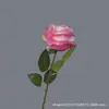 Flor Artificial Rosa Redonda de Cabeça Única Rosa de Seda Adereços para Cenário de Casamento Decoração de Vitrine de Shopping Entrega Direta da Fábrica
