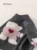 Roupa Infantil Youbao Inverno Novo Tricô Engrossado Suéter para Meninas Top Fofo para Crianças Pequenas Camada Interna Quente