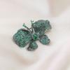 Broche de lujo de cristal esmeralda mariposa cobre chapado oro real cera incrustada pin de broche de alta calidad