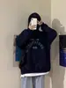 Sudadera Fina Popular para Mujer en Otoño e Invierno Estilo Coreano Nuevo Diseño Estampado de Letras Amplia Cubre Carne con Capucha Ins