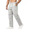 Calça de trabalho casual masculina estilo europeu e americano para primavera e outono, corte solto, com bolso tipo paraquedas, estilo motociclista, confortável, tipo lenhador, multi-bolsos, perna reta