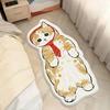 Alfombra de cachemira con diseño de gato lindo y sencillo para niña, manta para sala de estar, dormitorio, mesita de noche, alfombra absorbente para el hogar para niños