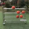Rack de Armazenamento de Basquete de Aço Inoxidável Cesta de Bolas Espessa para Jardim de Infância Suporte de Bolas Infantil Carrinho de Bolas Móvel Equipamento de Treinamento de Basquete