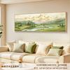 Luz do Sol na Montanha Dourada Sala de Estar Pintura Decorativa 2026 Novo Modelo Parede de Fundo de Sofá Pintura de Parede Mural de Paisagem Grande Branca Alto Padrão
