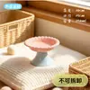 Tigela Cerâmica para Pet Formato Casca de Macaron, Tigela para Gato para Prevenir Queixo Preto, Proteção do Pescoço, Tigela Inclinada para Comida, Tigela para Água, Tigela para Cachorro de Alta Estética