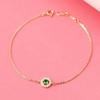 Pulseira de Prata Esterlina S925 Banhada a Ouro 14K com Gema de Esmeralda Pulseira Feminina Estilo Simples INS Design de Nicho com Senso de Luxo Leve