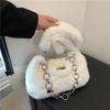 Bolsas para Mujer Otoño e Invierno Bolsas para Mujer Nueva Bolsa de Hombro Axila Bolsa de Piel Bolso de Mano con Cadena Estilo Coreano Moda Bolsa de Felpa