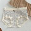 6928 # Ropa Interior Antibacteriana con Adorno de Encaje Grado 10A para Niñas, Ropa Interior de Bebé Clase A de Cintura Media que se Ajusta a las Caderas para Mujeres