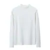 Top de otoño para hombre, forro polar de doble cara de peso pesado de 320 g, nuevo estilo 2026, color liso, cuello redondo, camiseta interior de manga larga