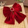 Acessório de Cabeça com Laço Vermelho Noiva Vestido de Brinde Cerimônia Noturna Acessórios de Cabelo Noivado Casamento Grampo de Cabelo Atmosfera Simples Mulheres de Alta Classe