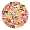 Pegatinas de graffiti de alimentos 50 piezas transfronterizas para teléfonos móviles, tazas, pegatinas decorativas impermeables resistentes a los arañazos, pegatinas para diario de mano para niños, venta al por mayor