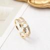 Anillo de Diamantes Chapado en Oro de Cobre Puro Simple Nicho Estilo Coreano Anillo para Dedo Índice de Abertura Abierta Estilo Frío para Mujer Anillo de Traje