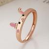Anillo de Conejo Lindo de Plata de Ley 925 para Mujer 2023 Nuevo Año de Nacimiento Conejo Anillo Abierto Joyería Simple de Alta Gama