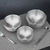 Tigela de Aço Inoxidável 316 de Camada Dupla Grande Capacidade Polimento Brilhante Estilo Coreano Doméstica Espessada Isolamento Térmico Tigela de Arroz para Crianças Fabricante Atacado