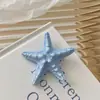 Grampo de Cabelo Estrela do Mar Azul para Férias de Verão Atmosfera Dopamina Franja Lateral Grampo Doce e Fofo Adereço de Cabeça para Fotos