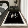 Alfombra de Cachemira Sintética Resistente a la Suciedad y Fácil de Cuidar Estilo Francés Estilo Chanel Manta de Mesita de Noche Lujo Ligero Gama Alta Otoño e Invierno Felpa Alfombrilla Antideslizante