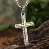 Joyería Cruz Espejo Europea y Americana Personalizada Retro Cruz Acero de Titanio Colgante para Hombre Venta al por Mayor