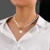 Joyería Transfronteriza Europea y Americana Más Vendida Collar de Perlas de Lujo Ligero Estilo Dulce y Fresco Cadena para Clavícula con Lazo de Cinta Amor