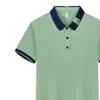 Camisa polo de algodón de seda elástica y fresca con bloques de color, ropa de trabajo personalizada de verano para grupo, camisa cultural de manga corta con logotipo impreso